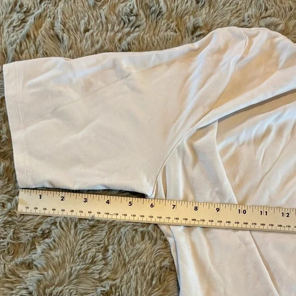 Brooks Brothers White Elbow Length Mock Neck Top - Picture 3 of 5